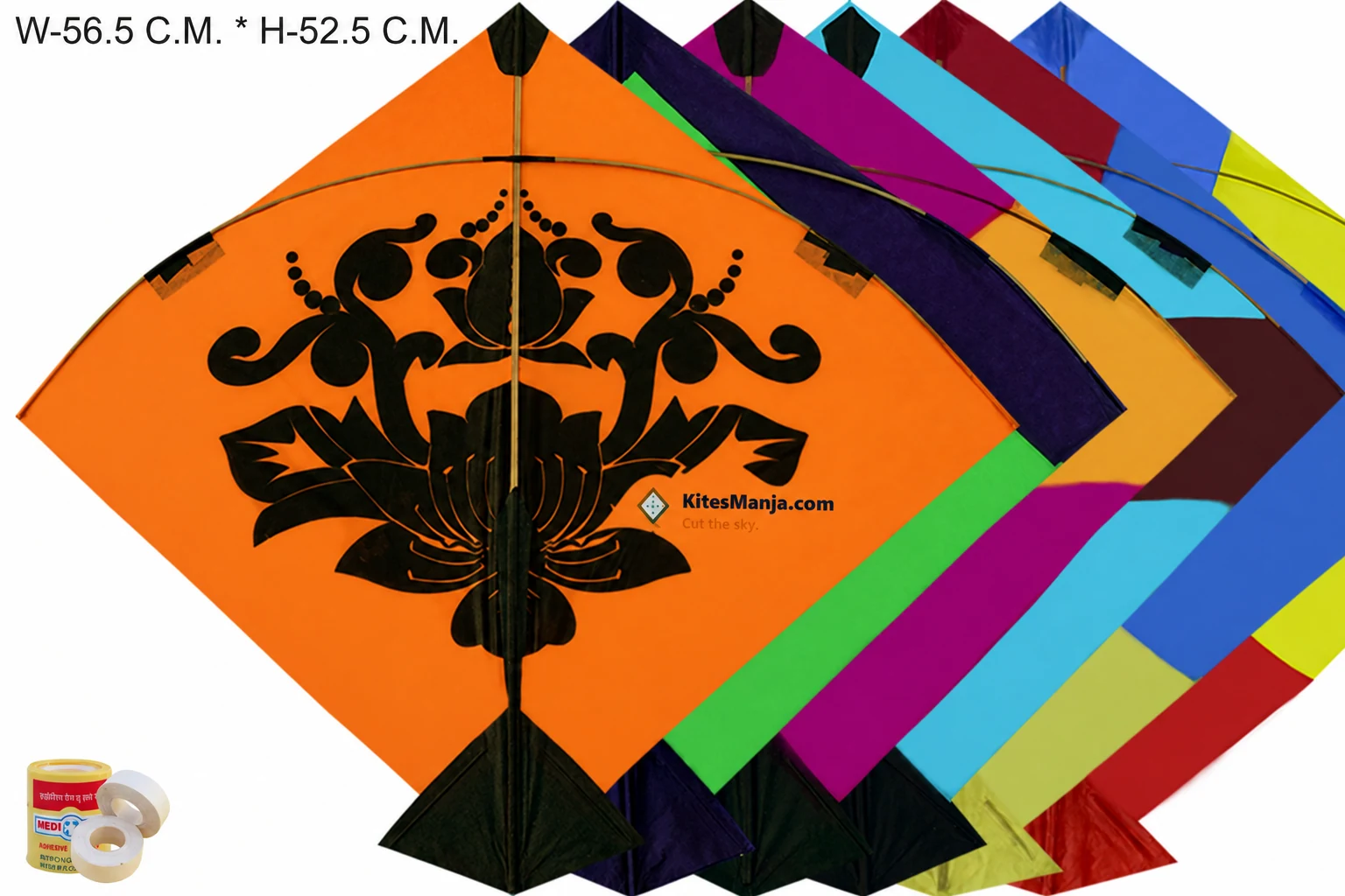 40 Printed Bareilly Patang Kites (Size 56.5*52.5 Centimeter) + Free Shipping