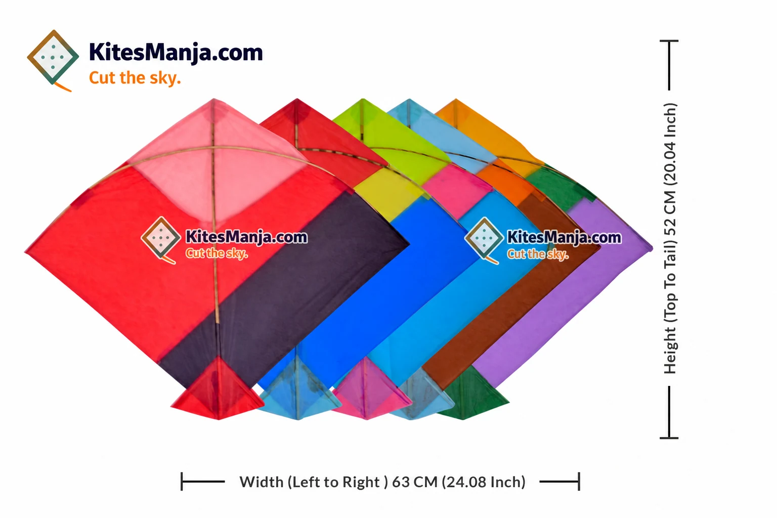 40 Designer Adadhiya/Aadhi Kites (Size 52*63 Centimetres) + Free Shipping