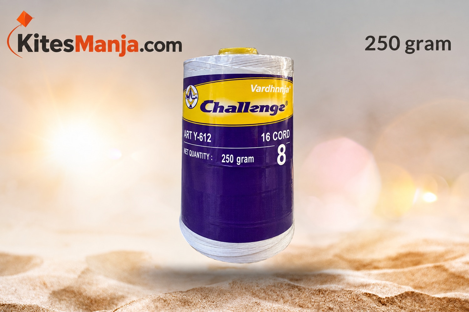 16 Cord Vardhaman Challenge White Cotton Thread for Kite Flying (Original) 250gm + 50 Rs Shipping