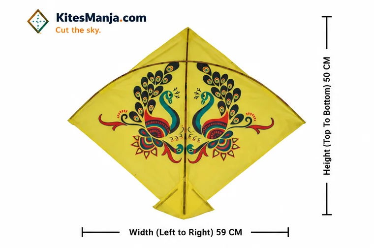 40 Colour Indian Fighter Designer Cheel Kites (Size 59*50 Centimeters)