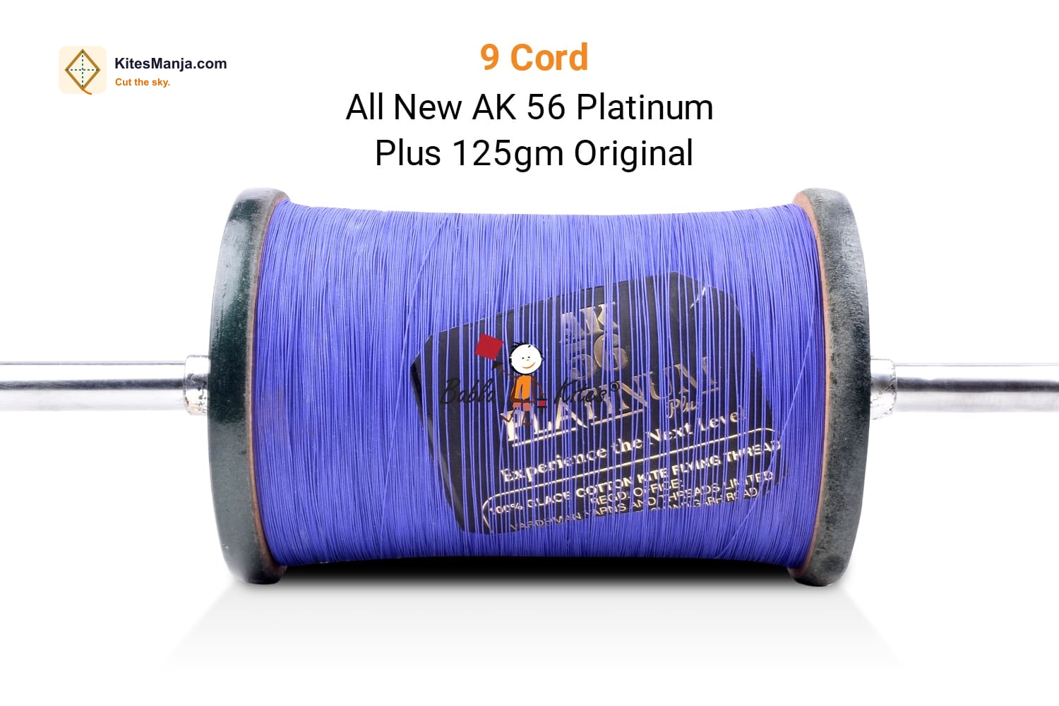9 Cord All New AK 56 Platinum Plus Panda Manjha (1 Reel) Made by Bareli Experts (6 Time Coated Manjha) + Free Shipping