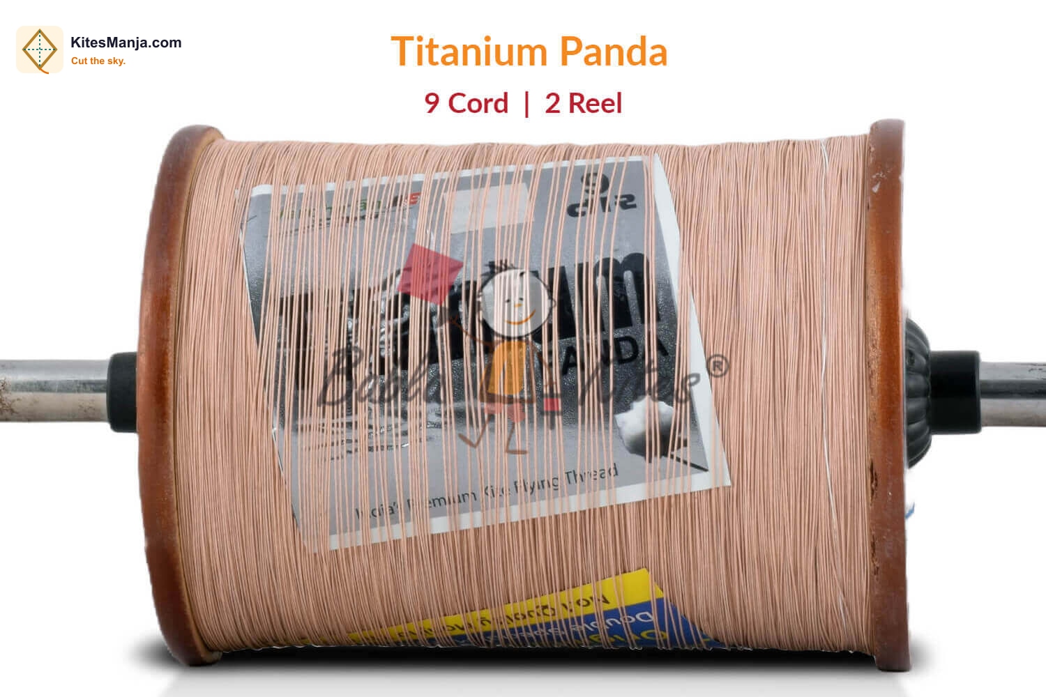 9 Cord Titanium Panda Manjha (2.5 Reel/2200 meter) Made by Bareli Experts (6 Time Coating Manjha) + Free Shipping