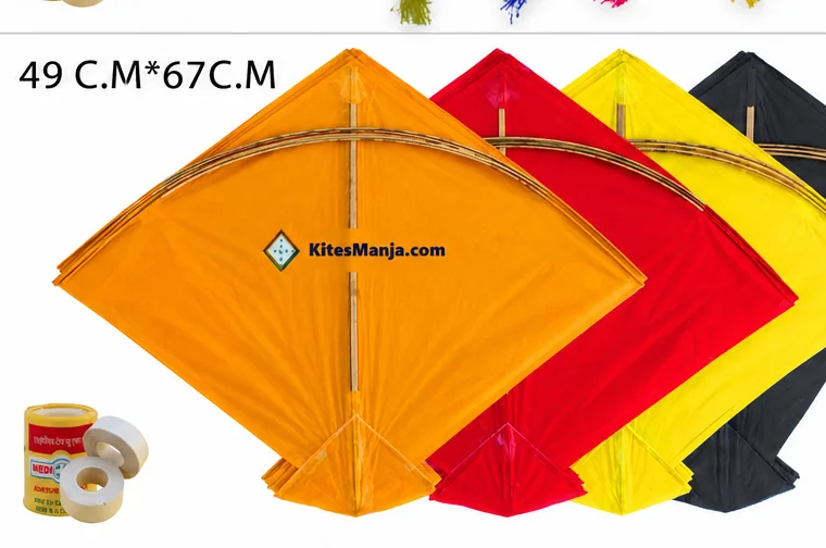 40 Colour Indian Adadhiya Cheel Kites (Size 67*49 Centimeters)