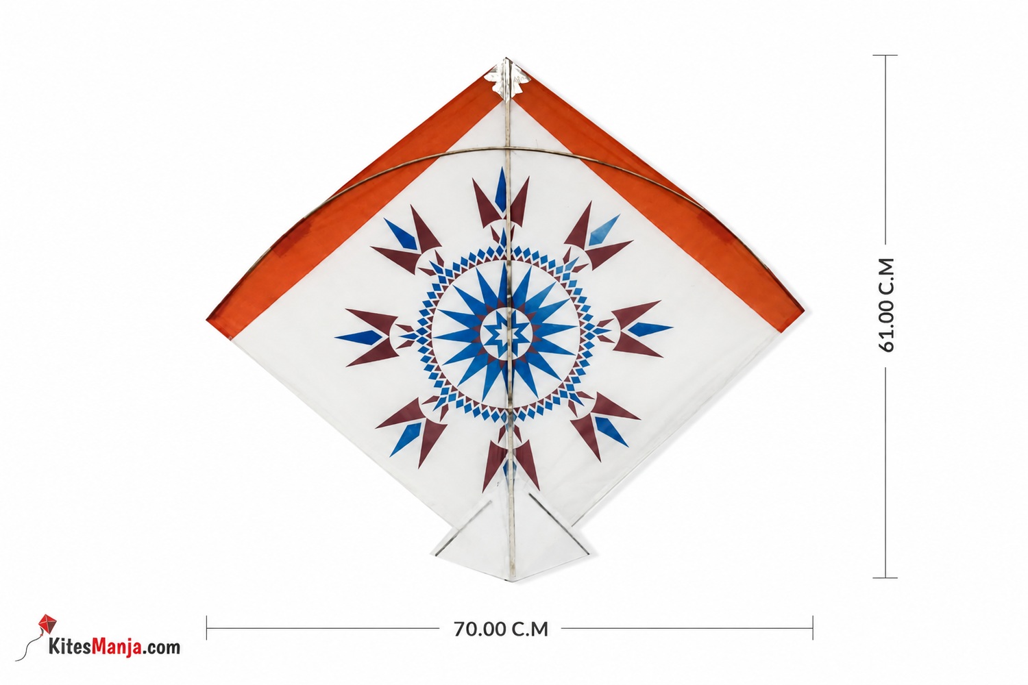 40 White Designer Ponia Kites (Size 70*61 Centimeter) + Free Shipping