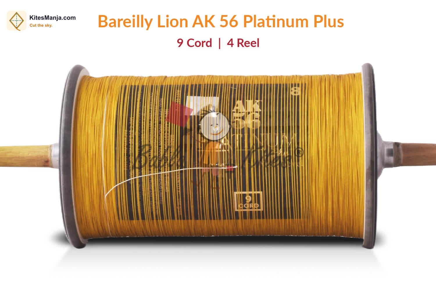 Bareilly Lion 9 Cord AK56 Platinum 4 Reel/500gm Manjha – Top Quality