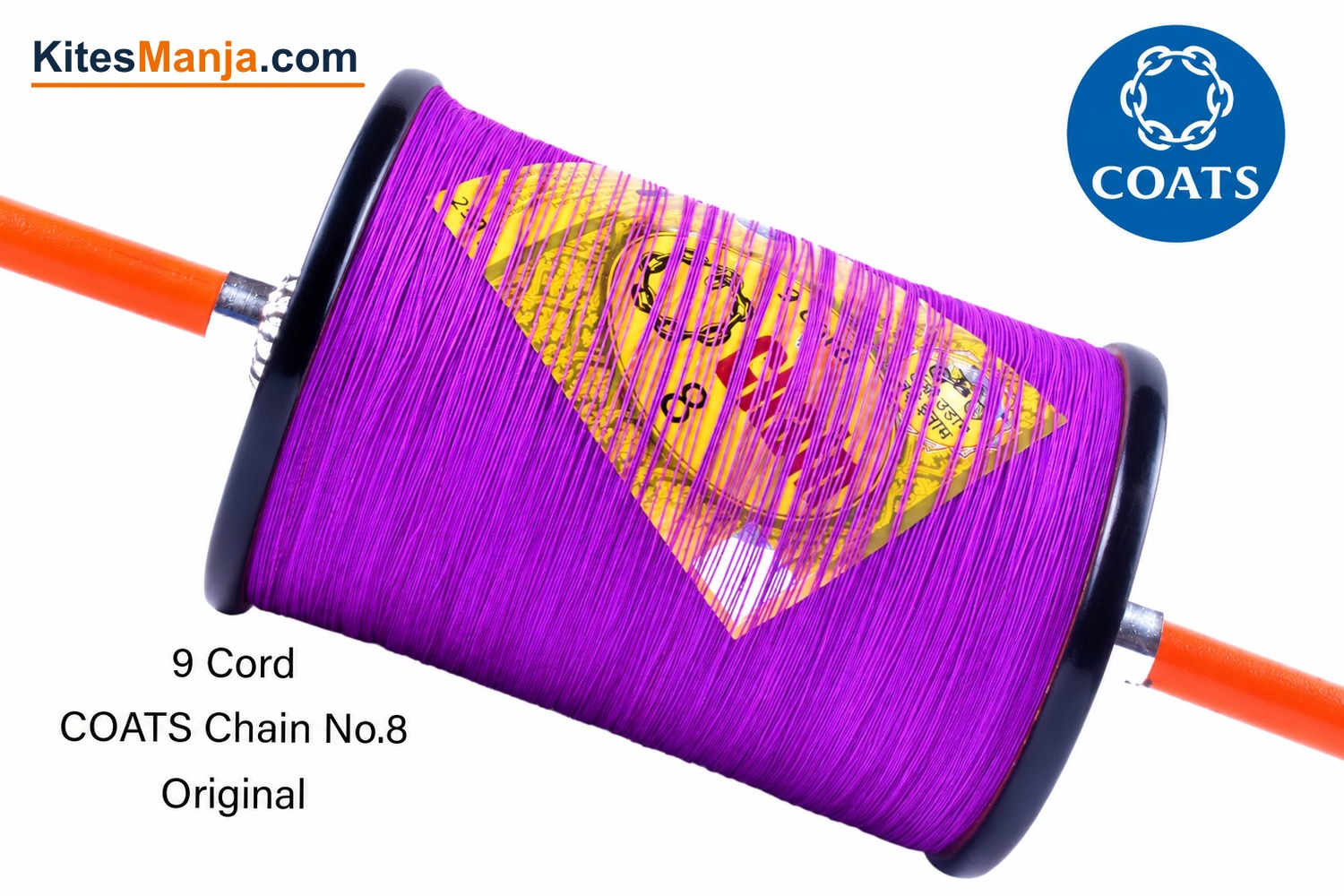 Chain 8 (Sakal 8) 9 Cord Ginni Manjha (2 Reel) Strong Kite Thread Cutting Manjha + Free Shipping