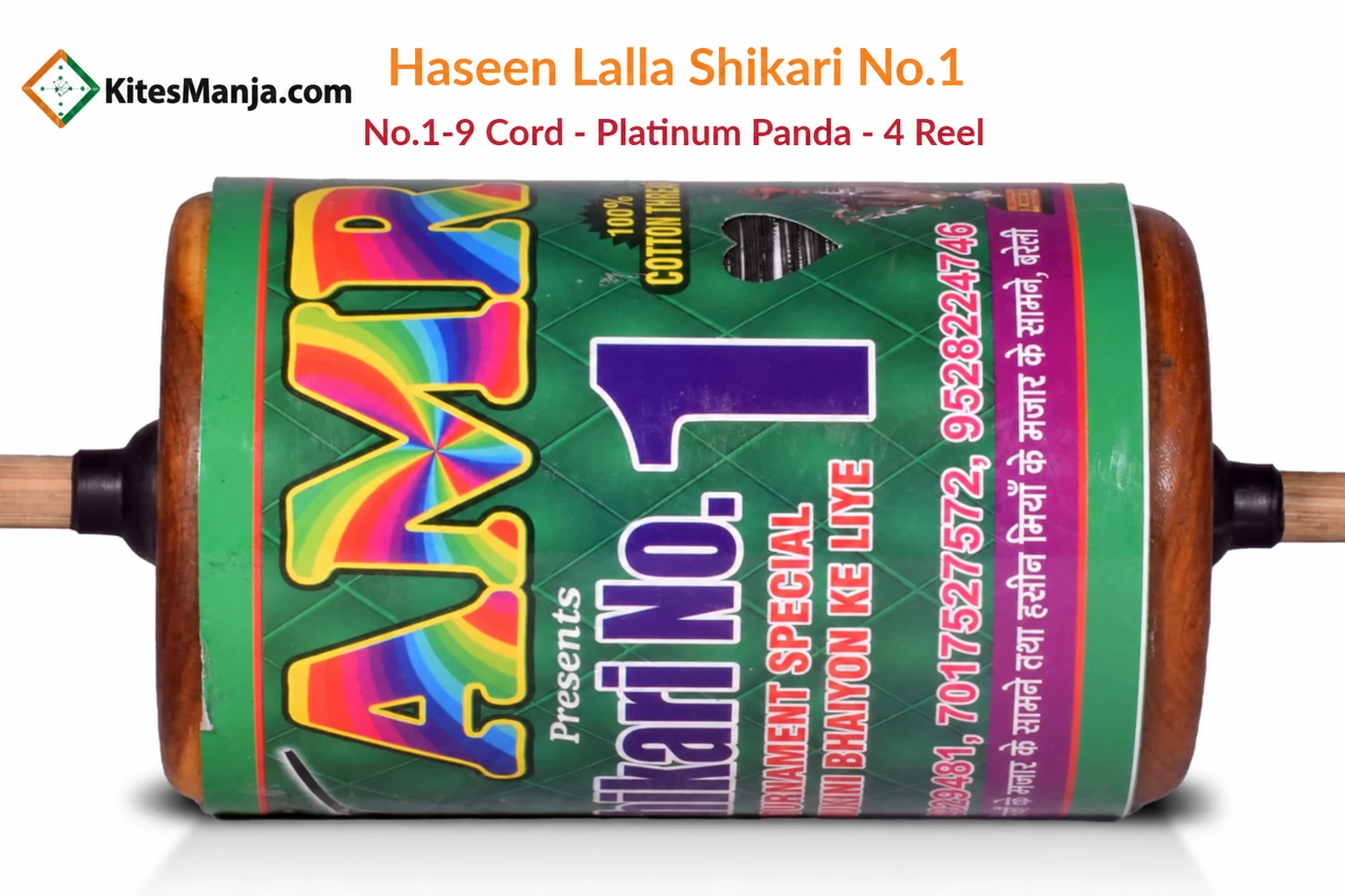 Exclusive Original Haseen Lalla Shikari No. 1 – 9 Cord Platinum Panda (4 Reel/500gm) Manjha + Free Shipping