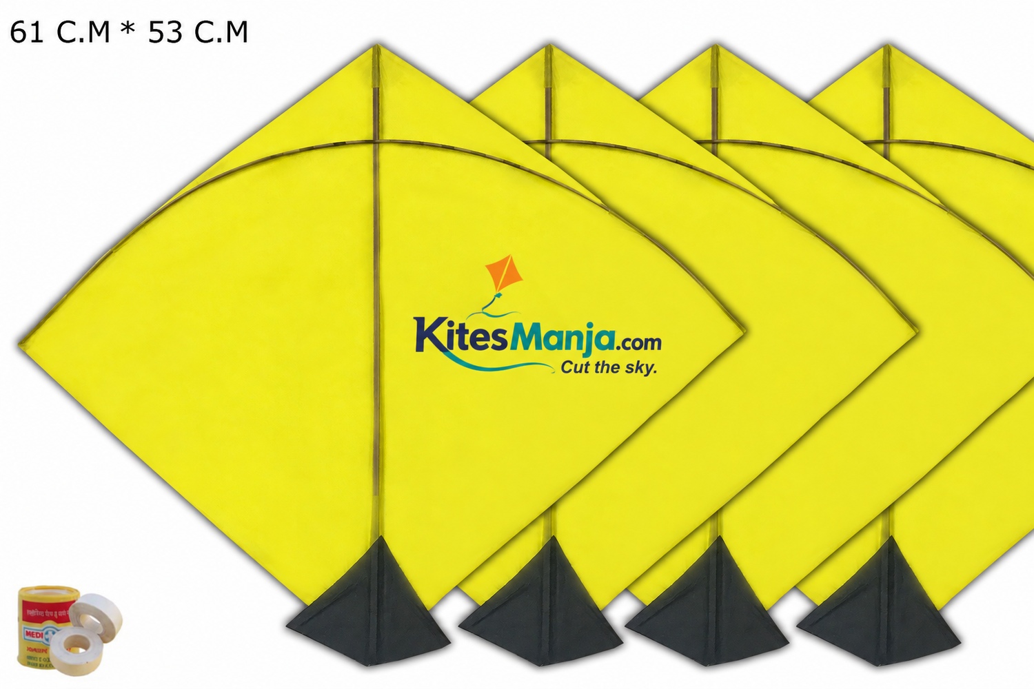 Sp 40 Lemon Yellow Patang Kites (Size 53*61 Centimeter) + Free Shipping