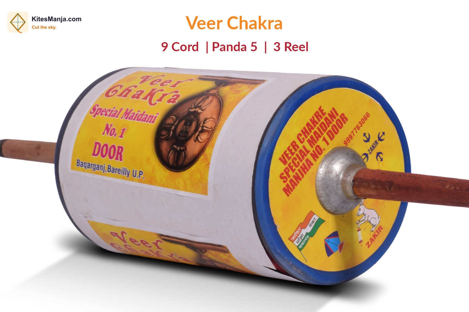 Original Zakir Khargosh Veer Chakra 9 Cord Panda No.5 Manjha (3 Reel)